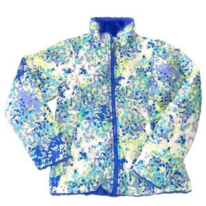 EUC - The North Face Mossbud Electric Blue Reversible Floral Jacket - size 18
